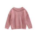 Baby Boys Girls Solid Color Long Sleeve Knit Sweaters childrensterritory