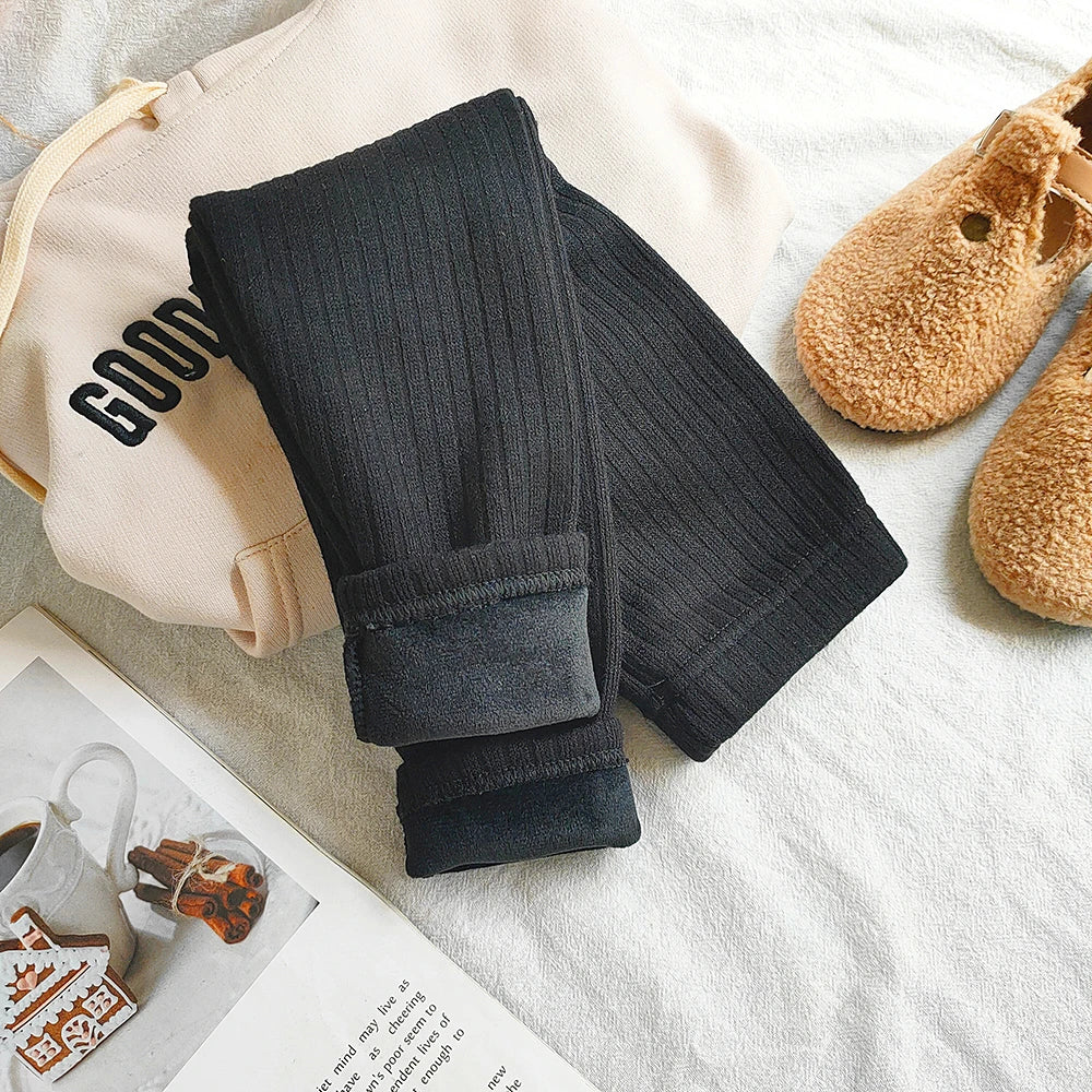 Korean Style Plus Velvet Warm Pants For Girls childrensterritory