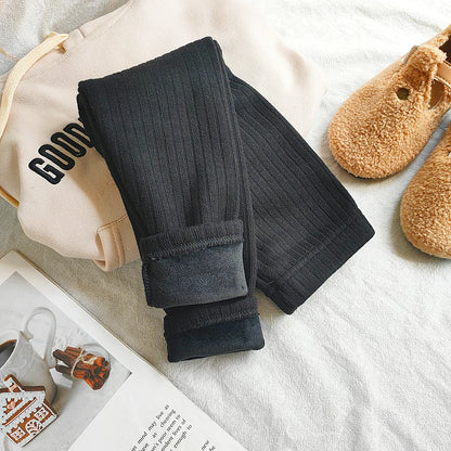 Korean Style Plus Velvet Warm Pants For Girls childrensterritory