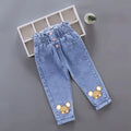 Kids Girls Cartoon Design Denim Trousers childrensterritory
