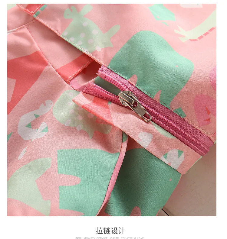 Girls’ Full-Sleeve Printed Hooded Jackets