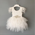 Baby/Kids Girl Tutu Lace Birthday Party Dress with Sashes childrensterritory