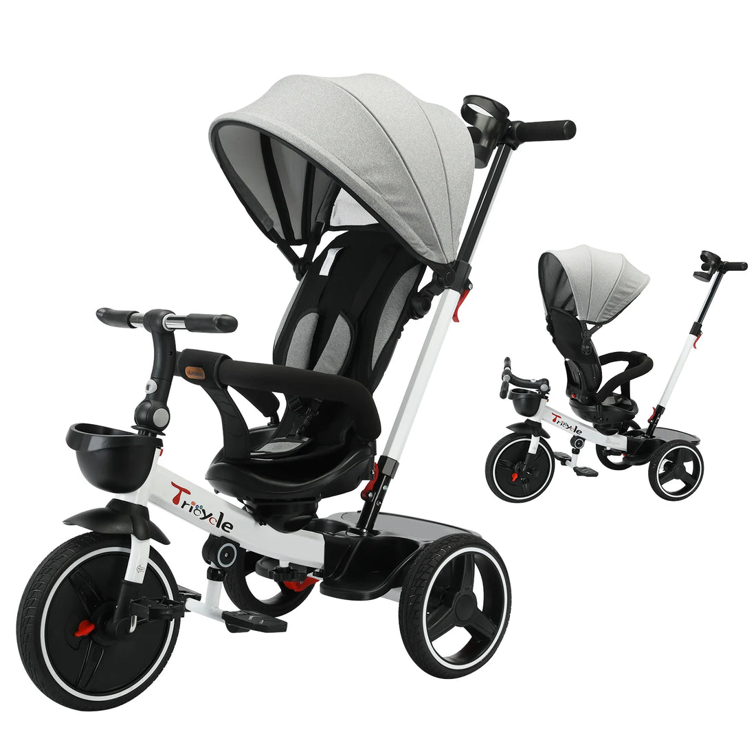 6-in-1 Folding Baby Push Bike with Detachable Guardrail childrensterritory
