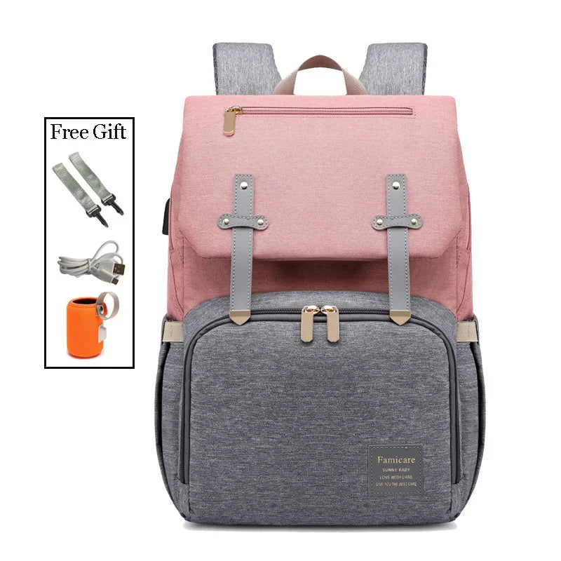 Waterproof Maternity Backpack with USB, Rechargeable Holder