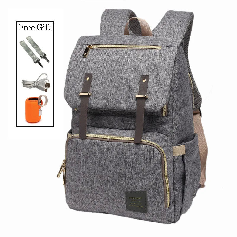 Waterproof Maternity Backpack with USB, Rechargeable Holder