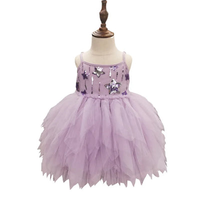 Kids Girls A-line Elgeant Feather Appliques Party Dress childrensterritory