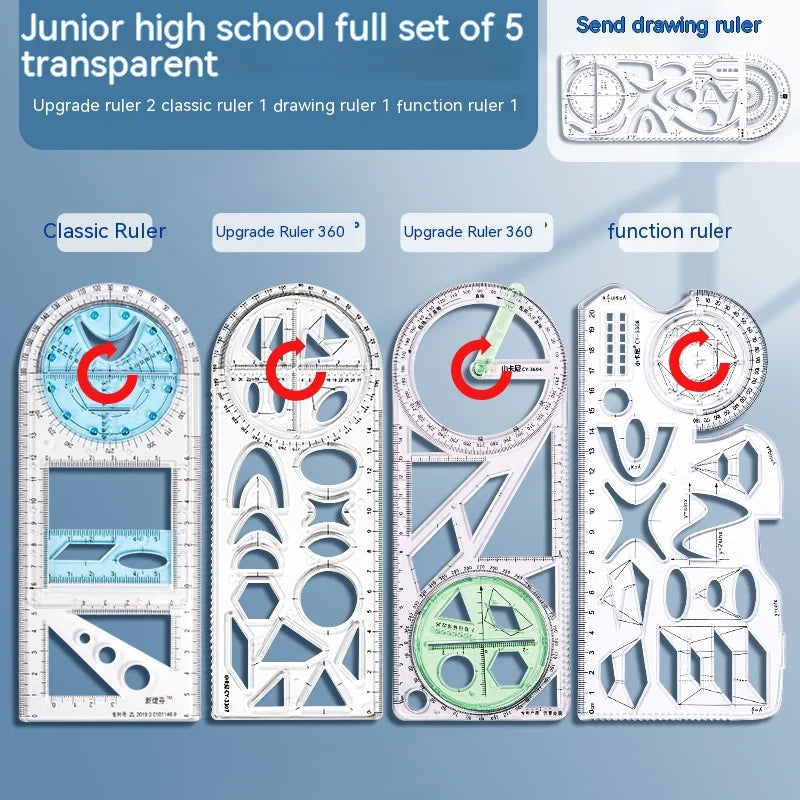 Multifunctional Rotatable Spirograph Ruler Stationery Set childrensterritory