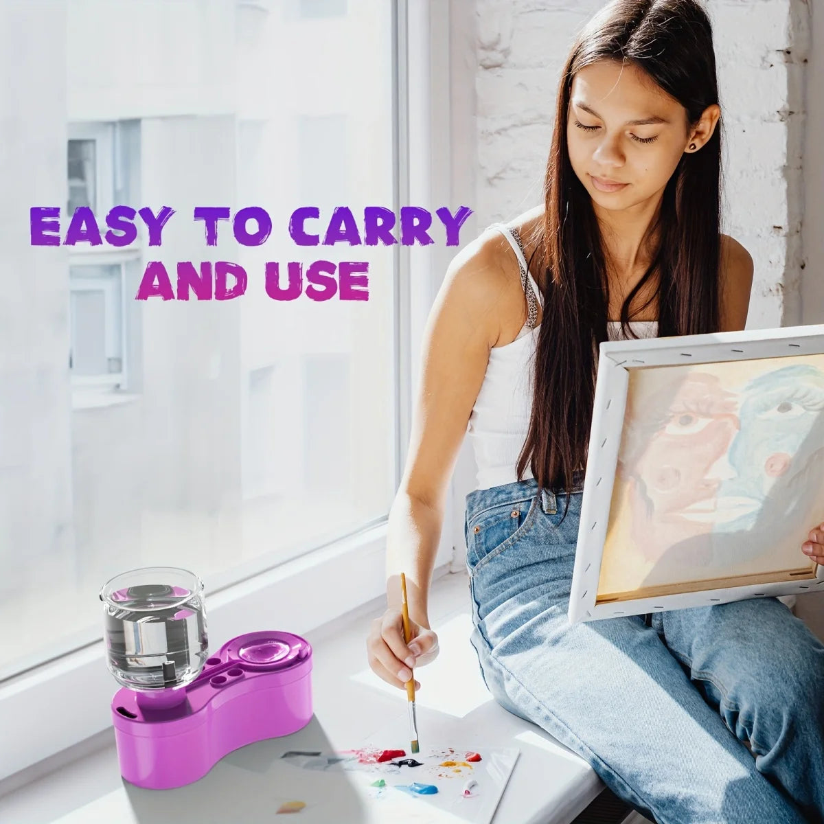 Automatic Paint Brush Cleaning Bucket Art Tools childrensterritory
