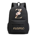 Canvas High School Backpack with Custom Letter Name