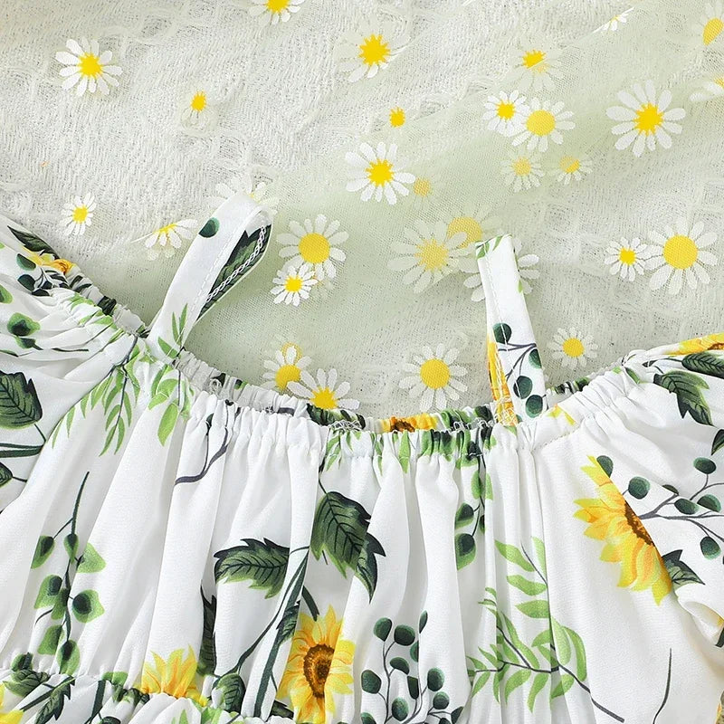 Baby Girls Floral Suspenders Tops and Shorts 2Pcs Outfit Set childrensterritory