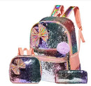 Kids Girls Bowknot Cute Sequin School Backpack with Lunch Box