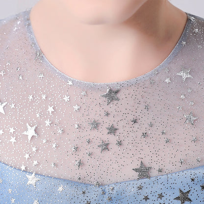 Kids Girls Elegant Stars Sequin Trailing Party Dresses childrensterritory