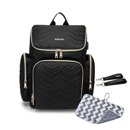 Waterproof Multifunctional Baby Diaper Bag with USB Charging