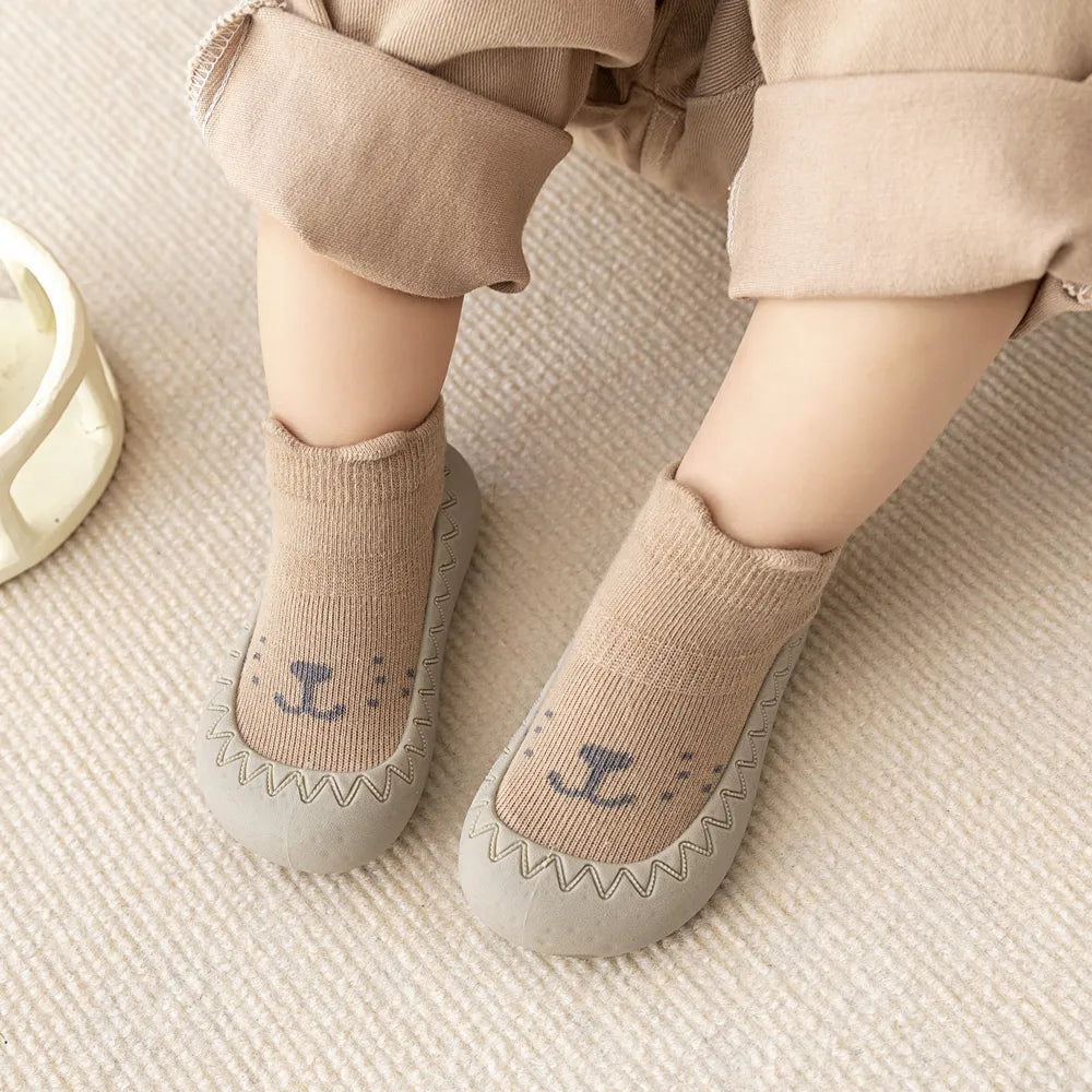 Baby Cute Cartoon Design Rubber Sole Floor Socks Shoes childrensterritory