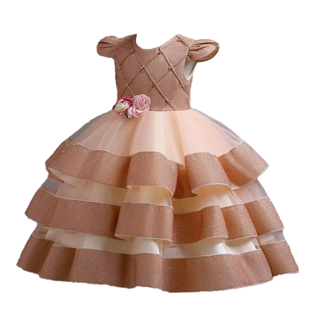 Kids Girls Elegant Tutu Flower Princess Party Dresses childrensterritory