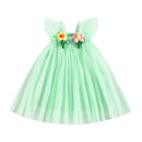 Little Girls Leopard Printed Ruffled Bowknot Party Dress childrensterritory