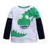 Cartoon Dinosaur Print Kids Boys Casual T-shirts/Tops childrensterritory