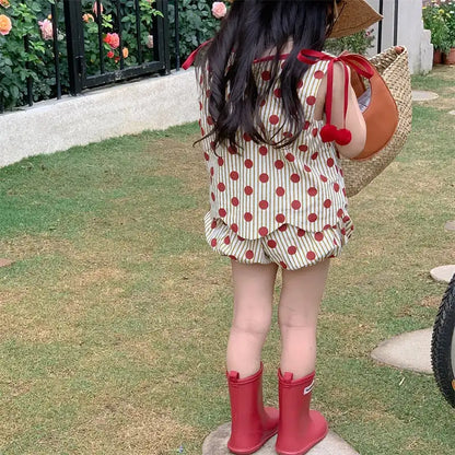 Baby Girls Sleeveless Printed Summer Clothing Set childrensterritory
