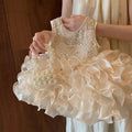 High Quality Kids Girls Bead-sequin-flower Party Dress childrensterritory