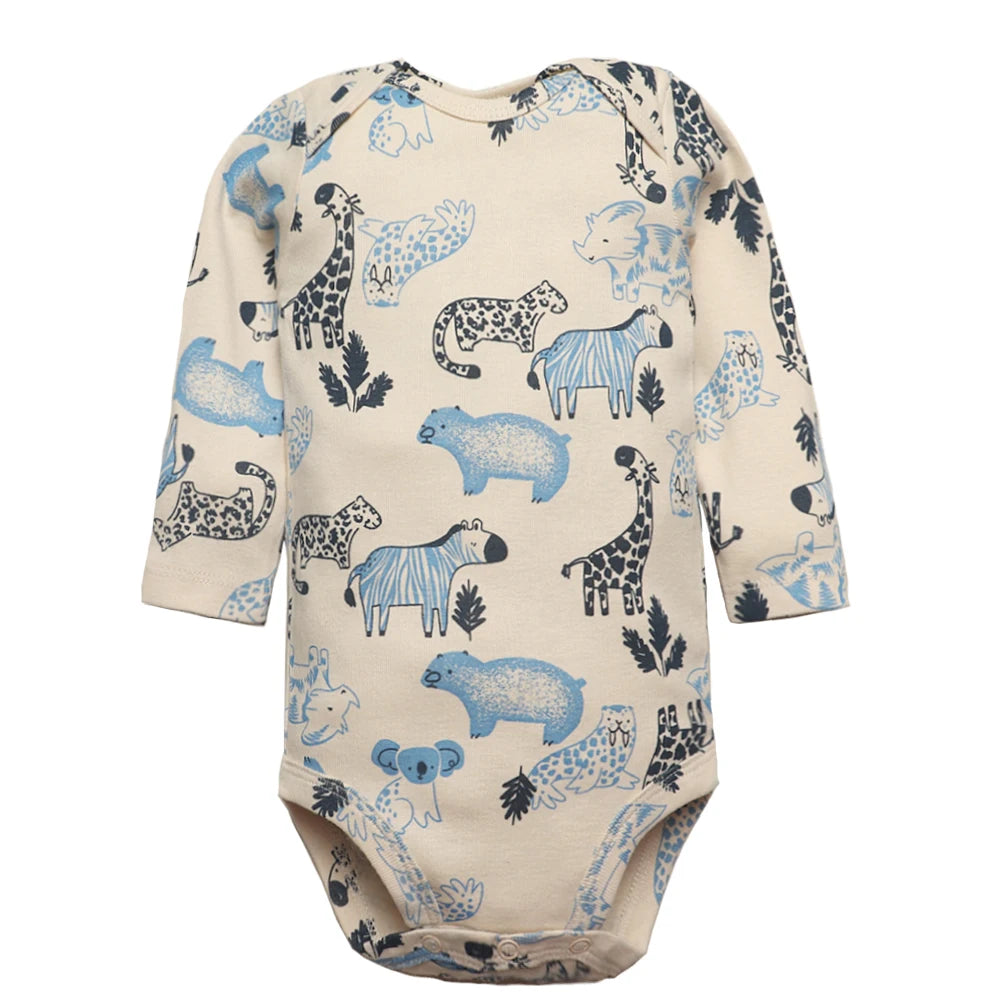 Baby Cartoon Printed Long Sleeve Cotton Jumpsuit