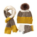Little Boys and Girls Knitted Warm Plush Hat Scarf Gloves Set
