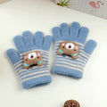 Kids Cartoon Design Furry Coral Fleece Short Gloves Mittens childrensterritory