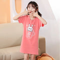 Kids Girls Unicorn Cartoon Design Soft Cotton Long Night Dresses