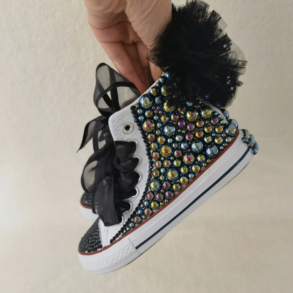 Handmade Butterfly Theme Bling Party Canvas Shoes for Kids childrensterritory