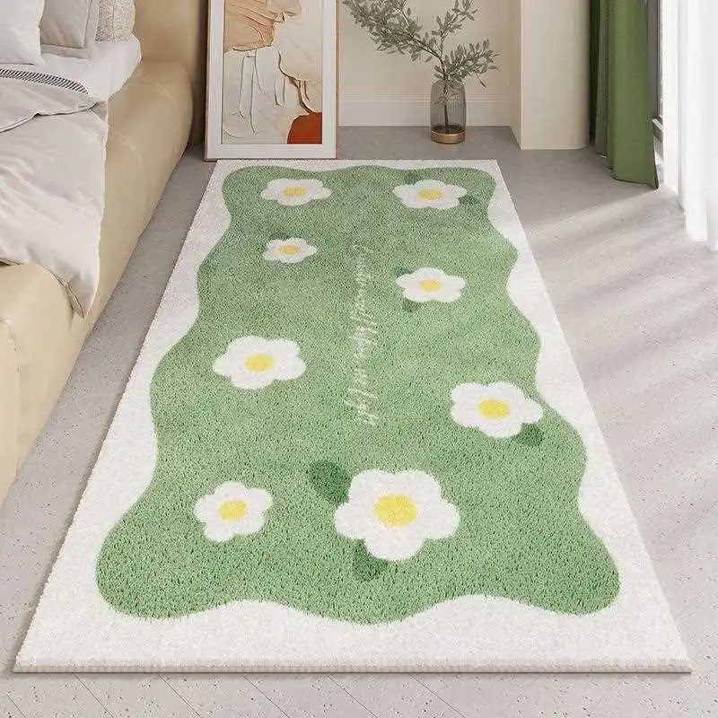 Nordic Cute Flower Girl Rugs for Bedroom, Large Area