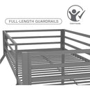 Sturdy Metal Frame Bunk Bed with Slats and Side Rails childrensterritory
