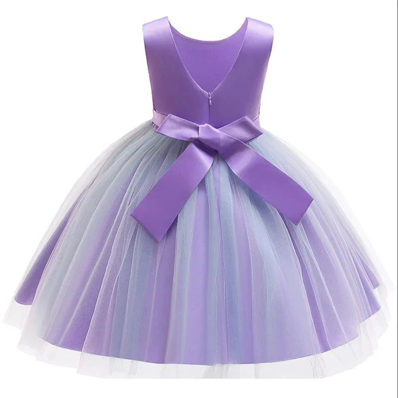Girls Floral Design Tutu Elegant Party Dresses