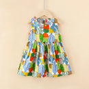 Kids Girls Cartoon Pattern Summer Party Dresses