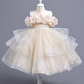 Sleeveless Flower Sequin Design Birthday Party Dresses For Girls childrensterritory