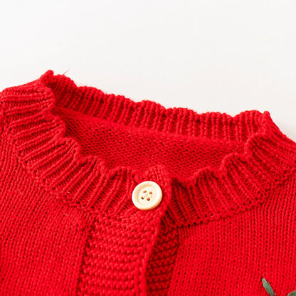 Baby Flowers Embroidered Long Sleeves Knitted Cardigans childrensterritory