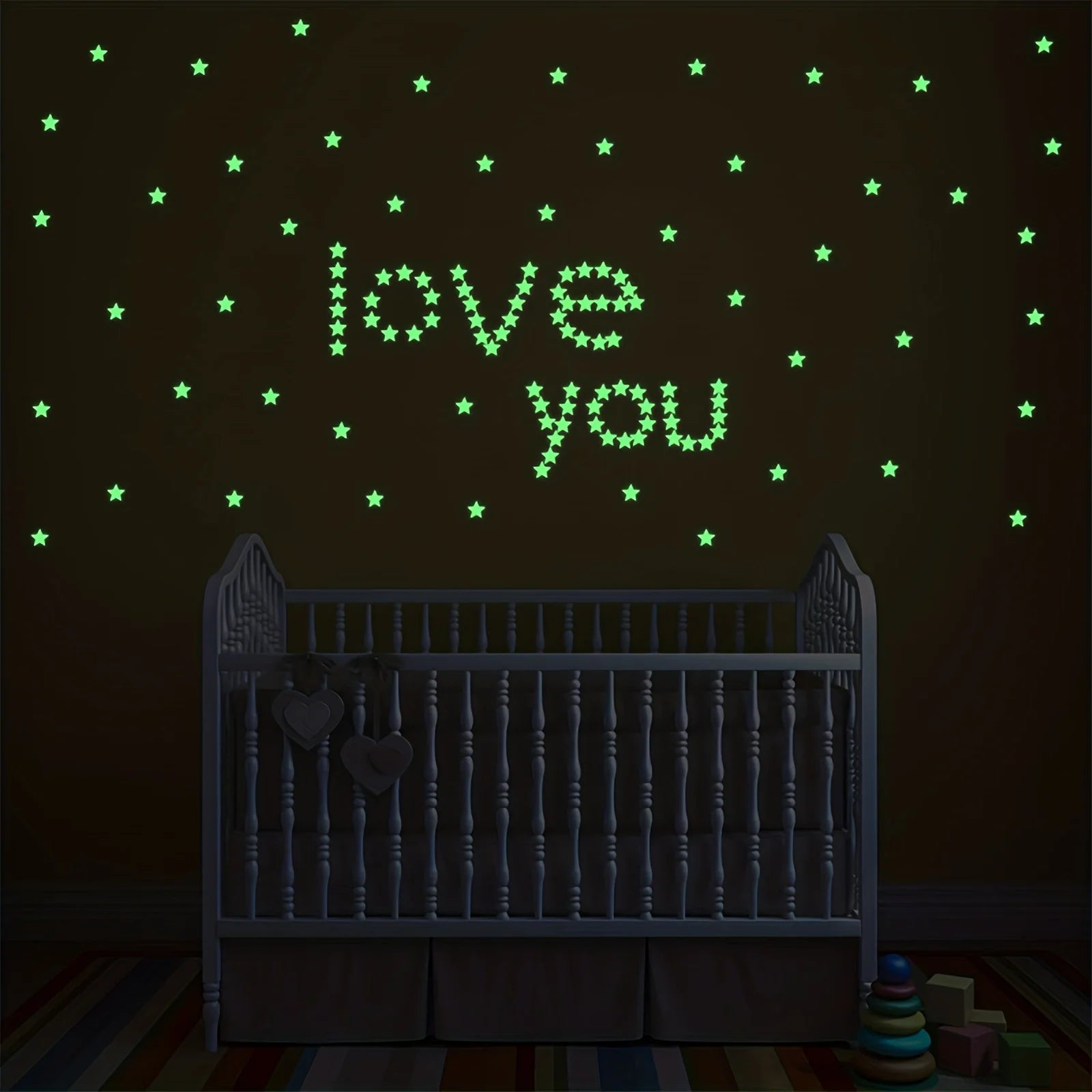 100Pcs 3D Colorful Luminous Stars Stickers for Bedroom childrensterritory