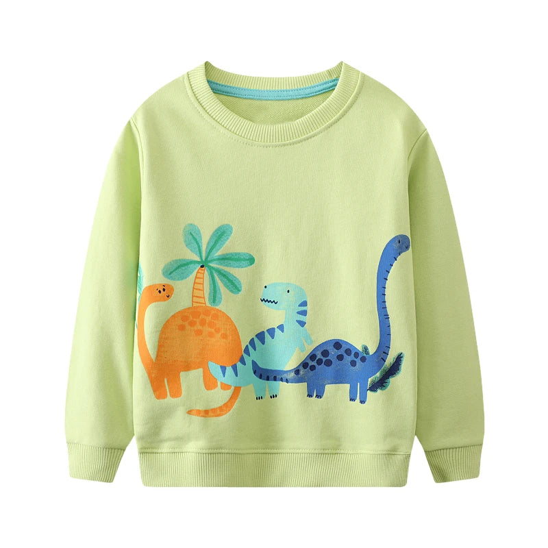 Cartoon Dinosaurs Print Sweatshirts For Boys childrensterritory
