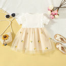 Baby Girls Bow Design Short Sleeves Summer Dresses