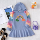 Kids Girls Long Sleeve Mesh Cotton Winter Party Dresses