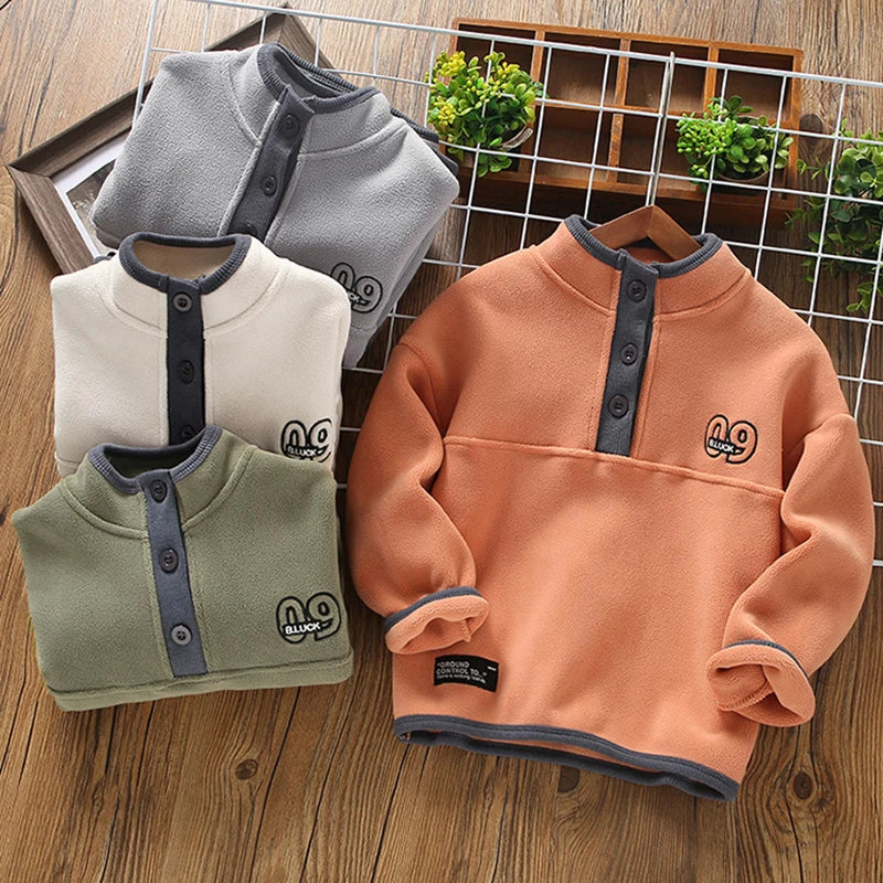 Stylish Long Sleeve Warm Fleece Sweatshirts for Boys childrensterritory
