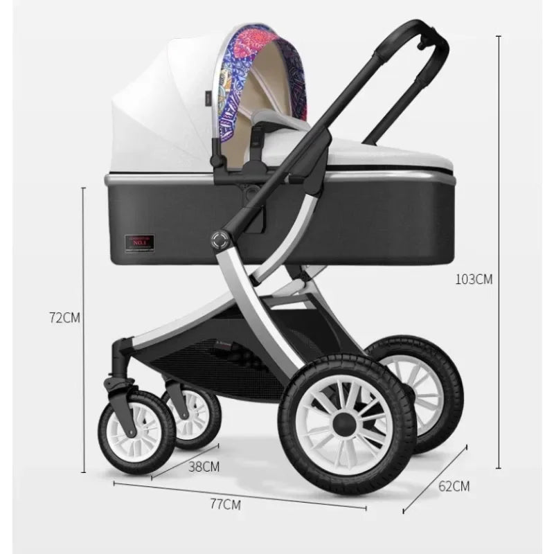 Two-Way Foldable Lightweight Infant Stroller with Car Seat