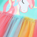 Kids Girls' Unicorn and Rainbow Print Long - Sleeve Dress