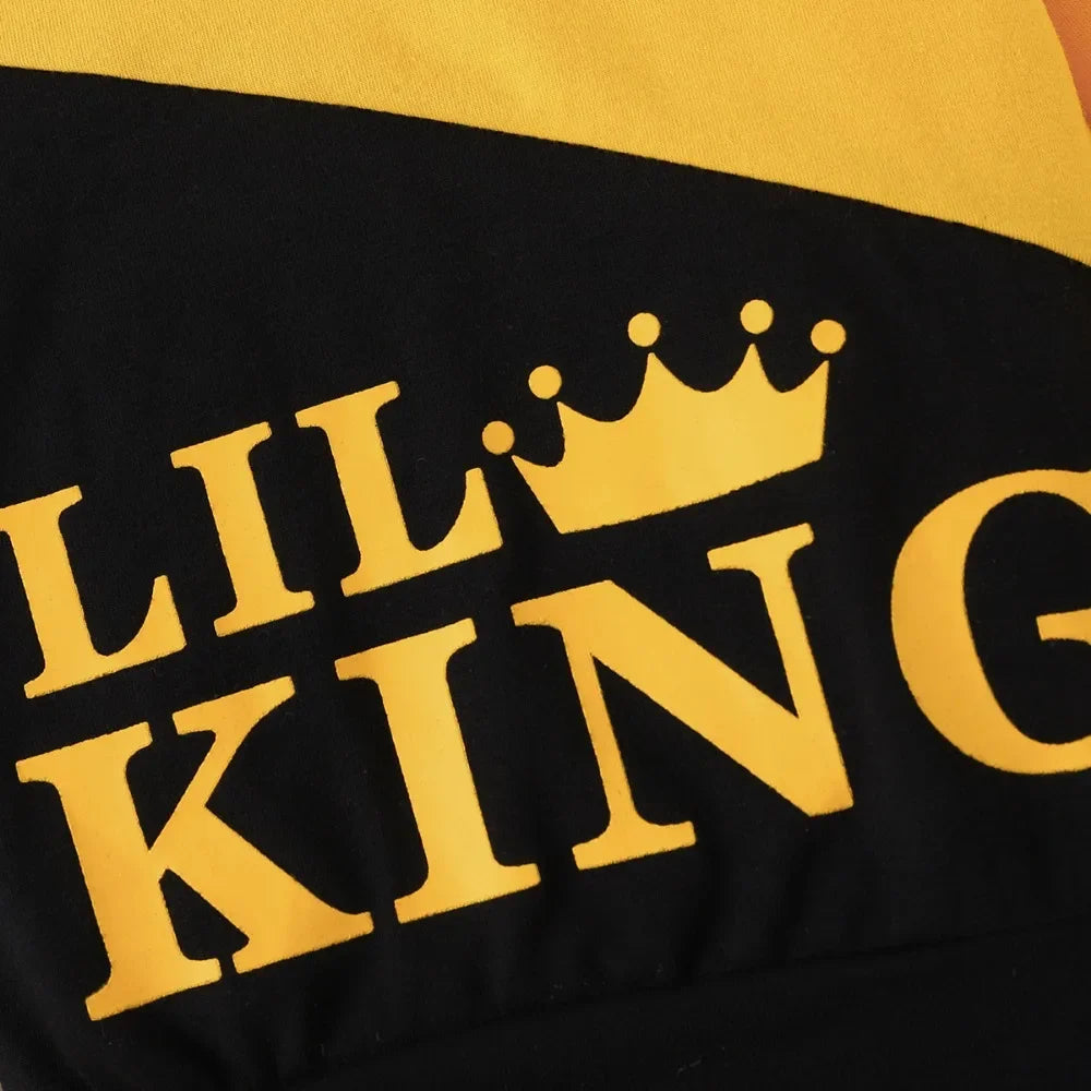 Toddler Boys Letter Crown Print 2pcs Autumn Clothing Set