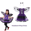 Kids Girls Fancy Cosplay Dresses for Halloween with Pumpkin Bag childrensterritory