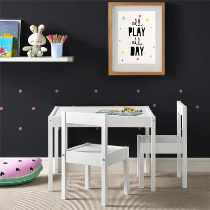 3-Piece Kids Wooden Activity Table &amp; Chair Set childrensterritory