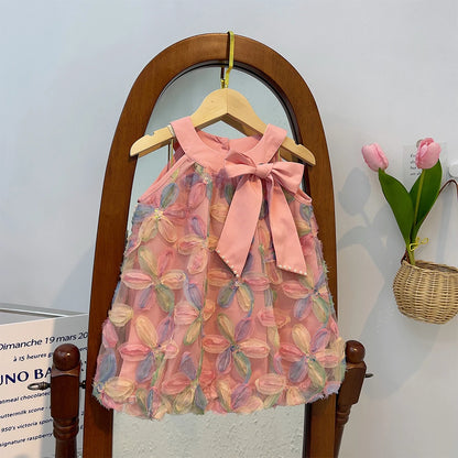 Kids Girls Colorful Flower Design Summer Dresses childrensterritory