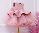 Girls Sleeveless Bow Flower Design Birthday Party Dresses childrensterritory