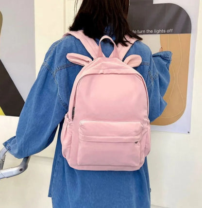Personalized Solid Color Rabbit School Student Backpacks childrensterritory
