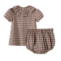 Kids Boys Girls Plaid Matching Summer Clothing Sets childrensterritory
