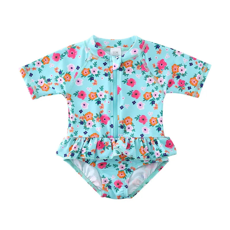 Toddler/Baby Girl Ruffle Printed One Piece Swimsuits
