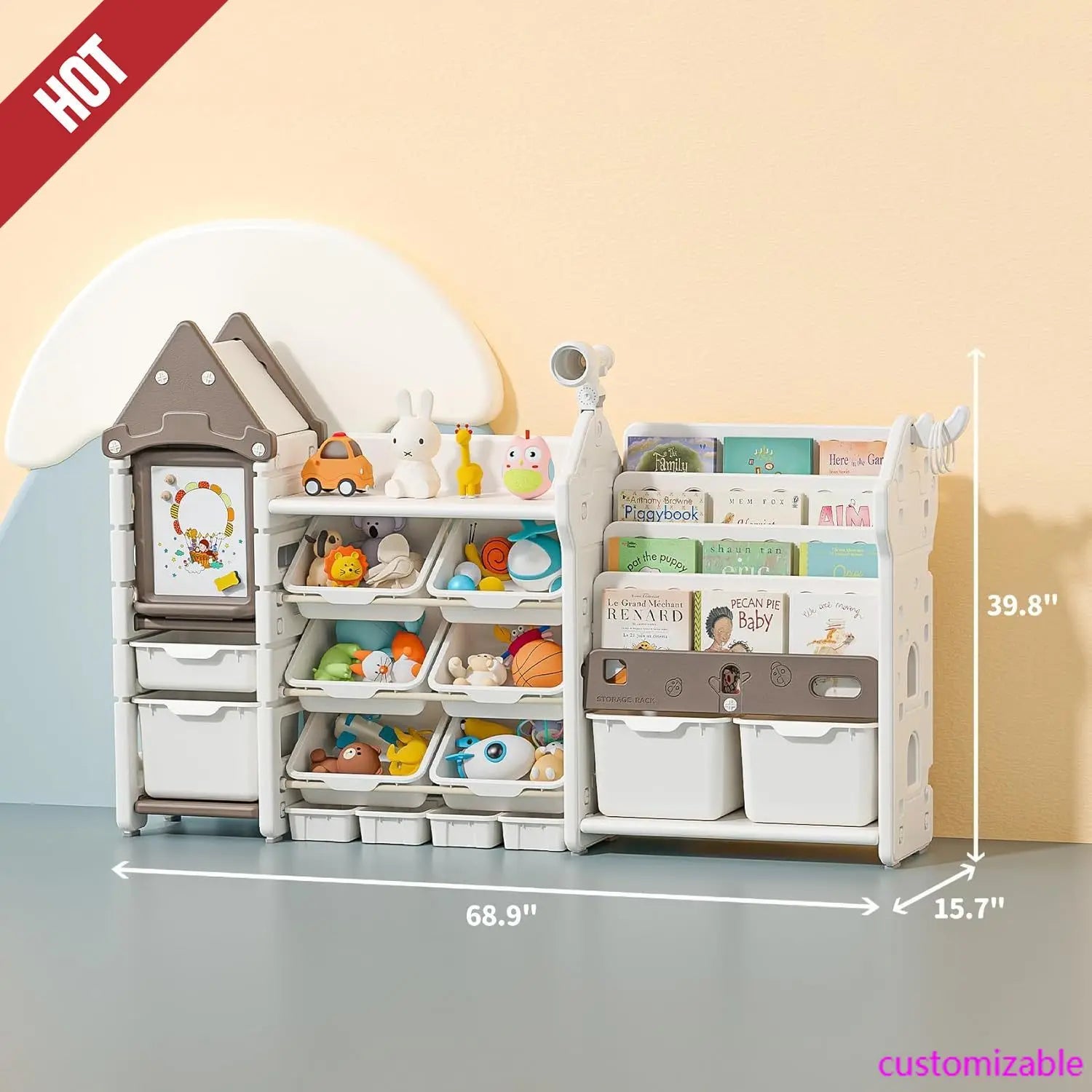 Kids Magic Castle Design Toy Storage Organizer with Telescope childrensterritory